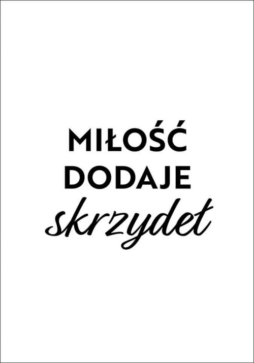 Plakat Miłość dodaje skrzydeł od sklepu Myśli na ścianę