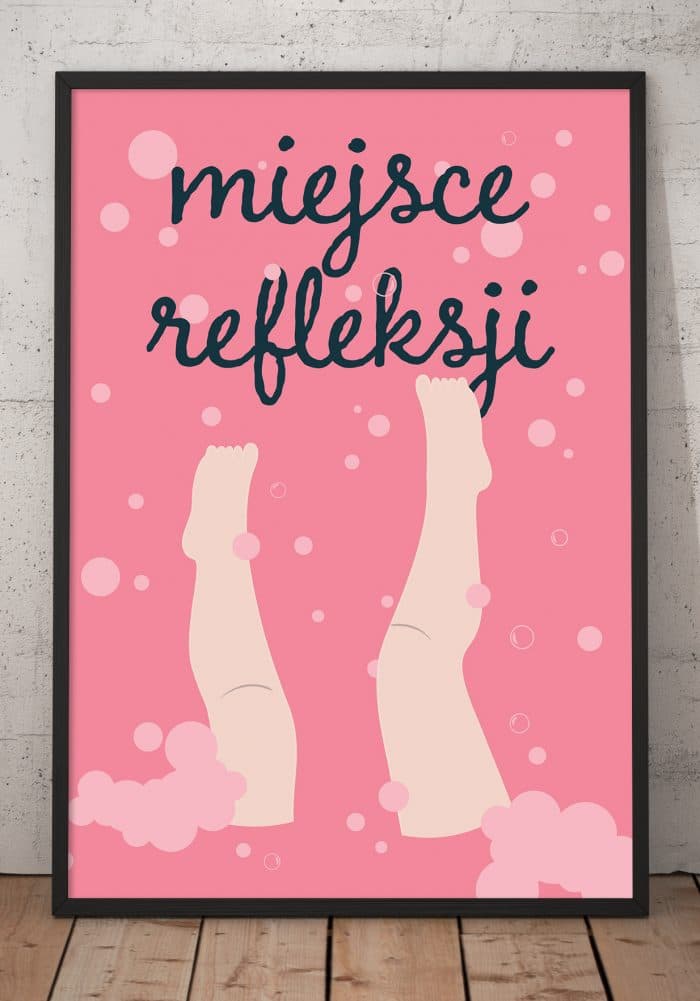 Mockup neutralny plakatu Miejsce refleksji - różowy od sklepu Myśli na ścianę